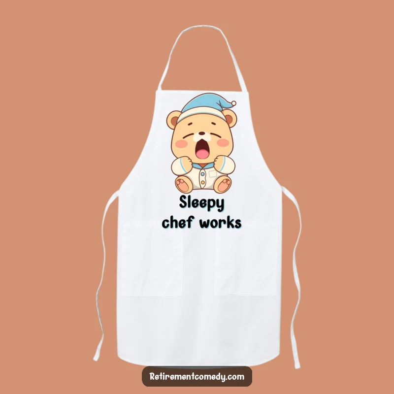 Funny Sleepy Bear Apron: Pajama Bear Ready for Kitchen Slumber