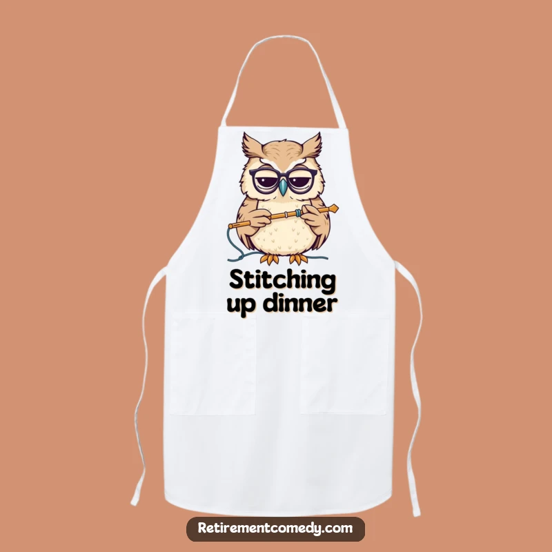 Funny Wise Owl Apron - Hilarious Knitting Helper, Smart Kitchen Gift