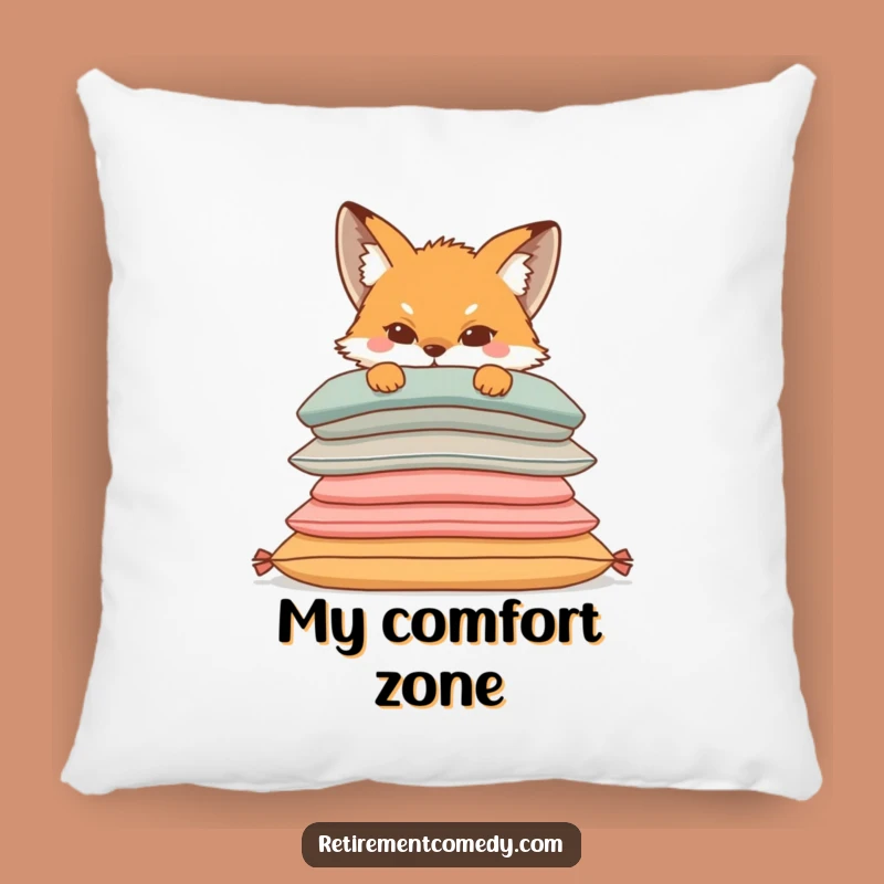 Funny Sly Fox Pillow - Cozy Cushion Accent with Hilarious Peeking Fox