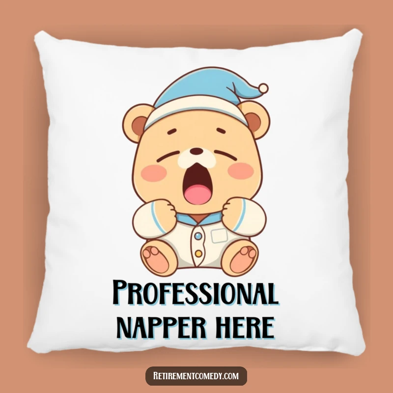Cozy Funny Bear Pillow: Sleepy Yawn and Nightcap for Ultimate Comfort