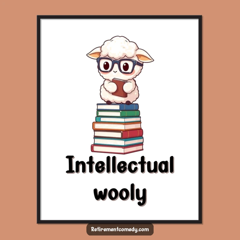 Funny Sheep Book Digital Art: Scholar's Printable Humor