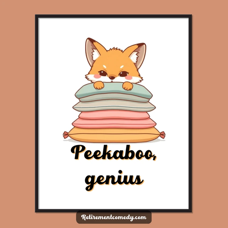 Funny Sly Fox Digital Art Print - Hilarious Cozy Fox Artwork, Instant Gift