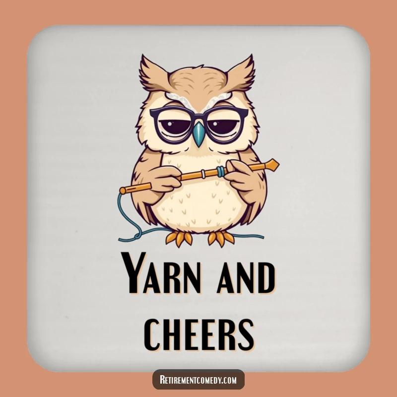 Funny Wise Owl Drink Coaster - Protect Surfaces with Scholarly Charm