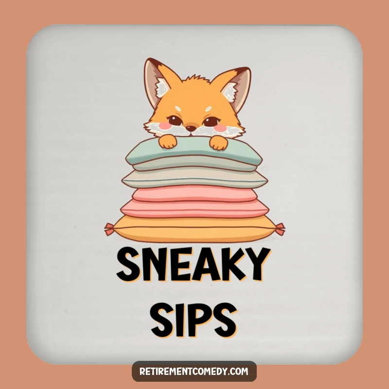Funny Sly Fox Drink Coaster - Protect Surfaces with Hilarious Charm