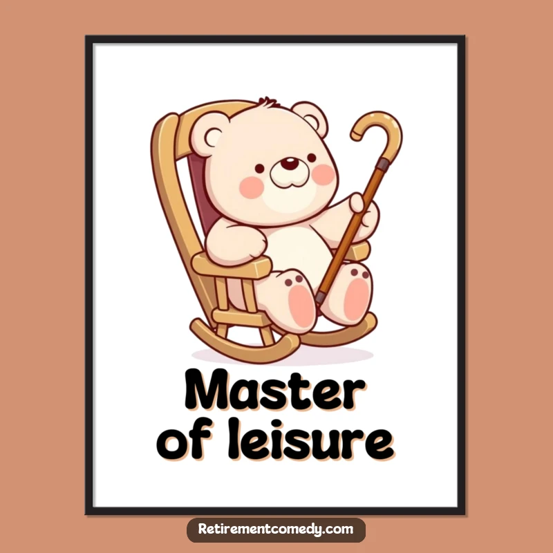 Funny Bear Rocking Chair Poster: Relaxed Wall Art for a Hilarious Gift