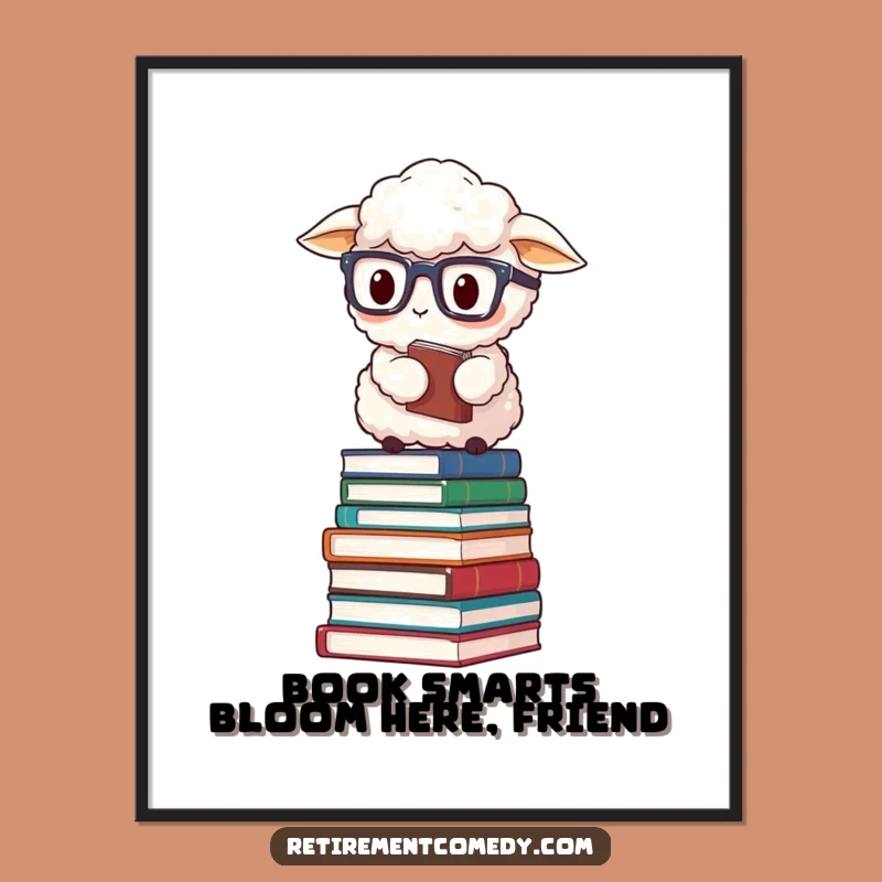 Free Printable Wall Art: Funny Sheep Book Balance Humorous Downloadable Decor