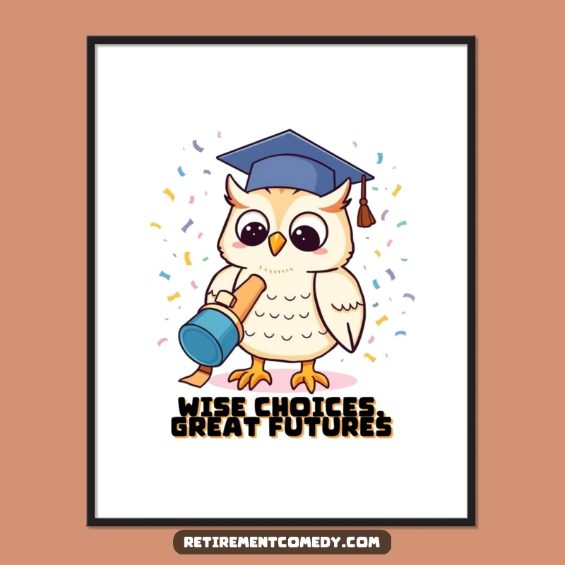 Funny Free Printable Wall Art: Kawaii Owl Confetti Cannon Art Downloadable