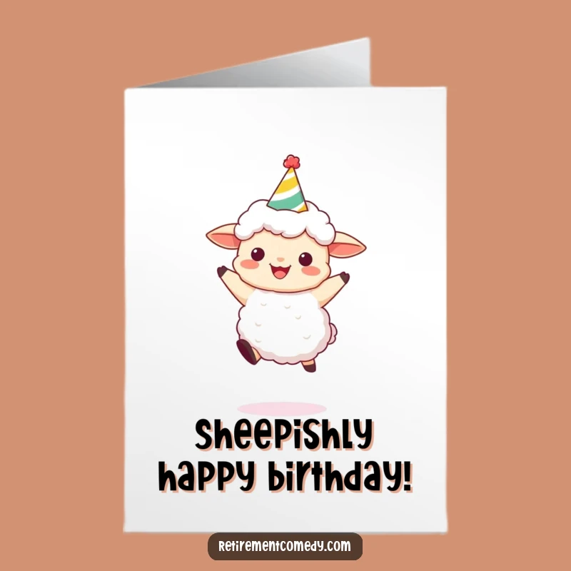 Free Printable Sheep Party Card: Funny Birthday Downloadable Gift for Joy