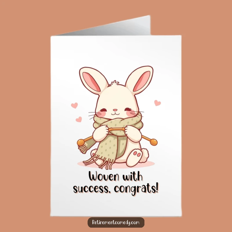 Charming Free Printable Congrats Card: Knitting Rabbit - Celebrate with Yarn!