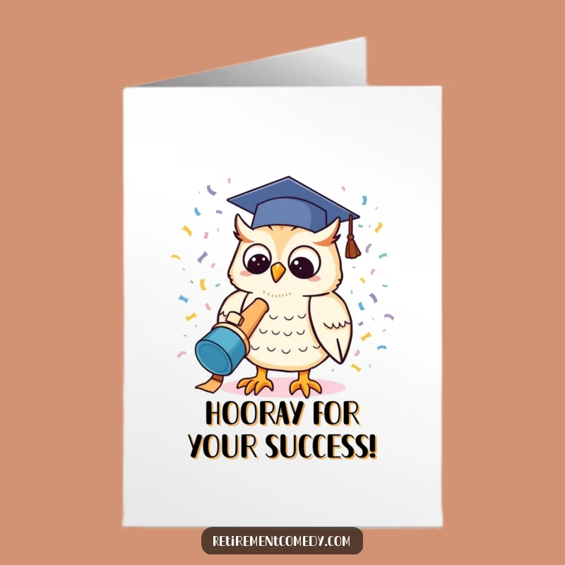 Free Printable Congrats Card: Owl Confetti Cannon Graduation Downloadable