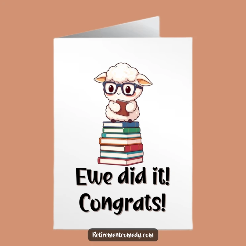 Free Printable Sheep Congrats Card: Funny Book Balance Rider Gift