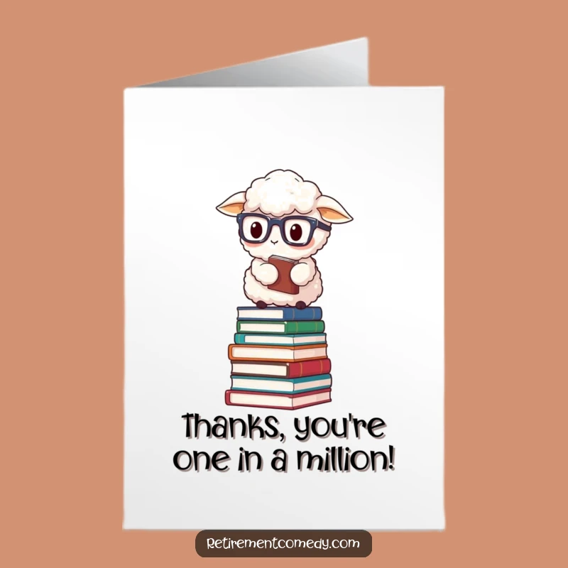 Free Printable Sheep Thank You Card: Funny Book Balance Rider Gift