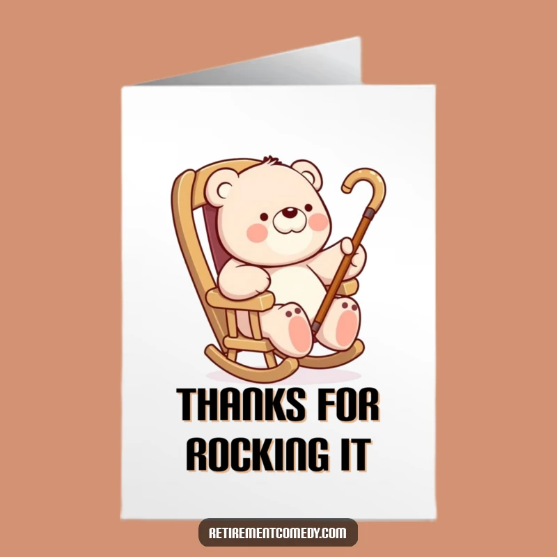 Free Printable Bear Rocking Card: Funny Thank You Downloadable Gift for Thanks