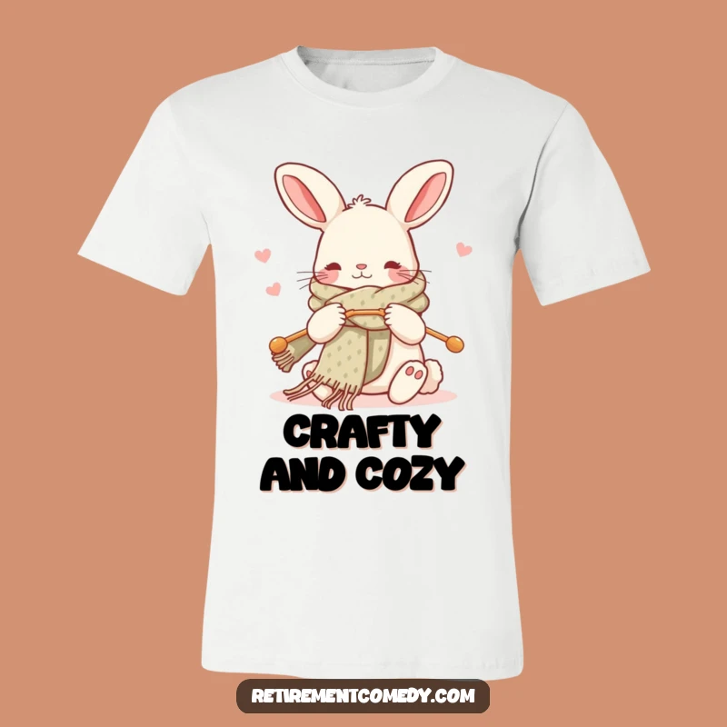 Funny Kawaii Rabbit Knitting T-Shirt - Comfy Crafty Humor Apparel