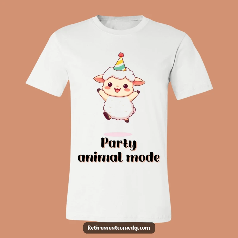 Funny Sheep Party Leap T-Shirt: Wear Your Joy with this Hilarious Celebration Tee