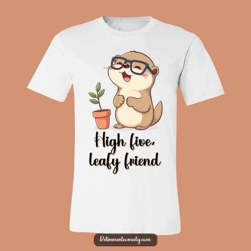 Funny Kawaii Otter T-Shirt: Joyful High-Five Gift