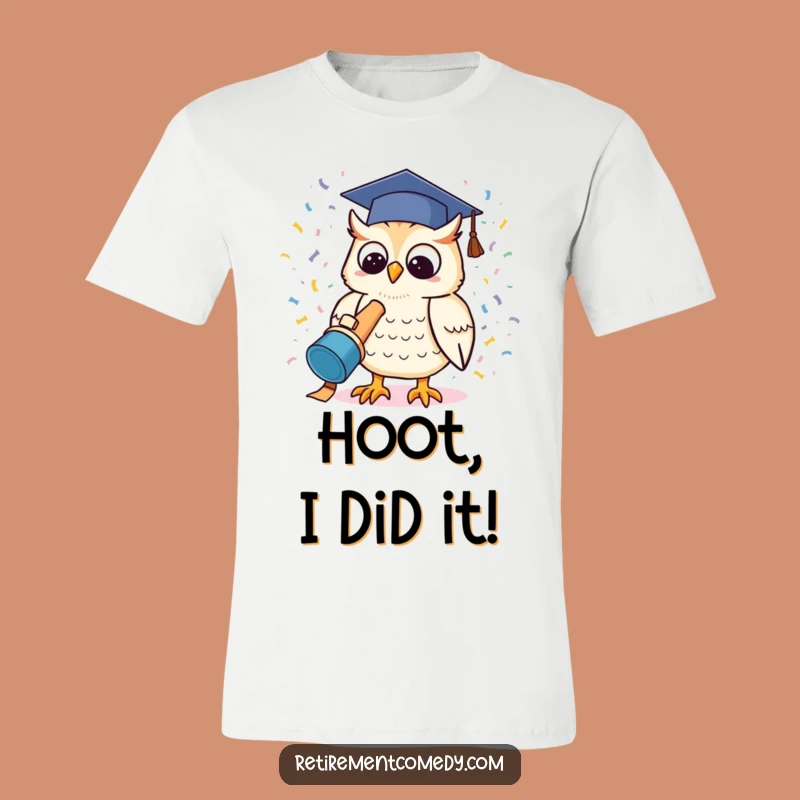 Funny Kawaii Owl Graduation T-Shirt: Confetti Celebration Gift