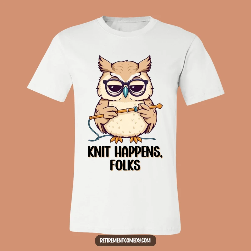 Funny Wise Owl T-Shirt - Hilarious Knitting Scholar Design, Great Gift
