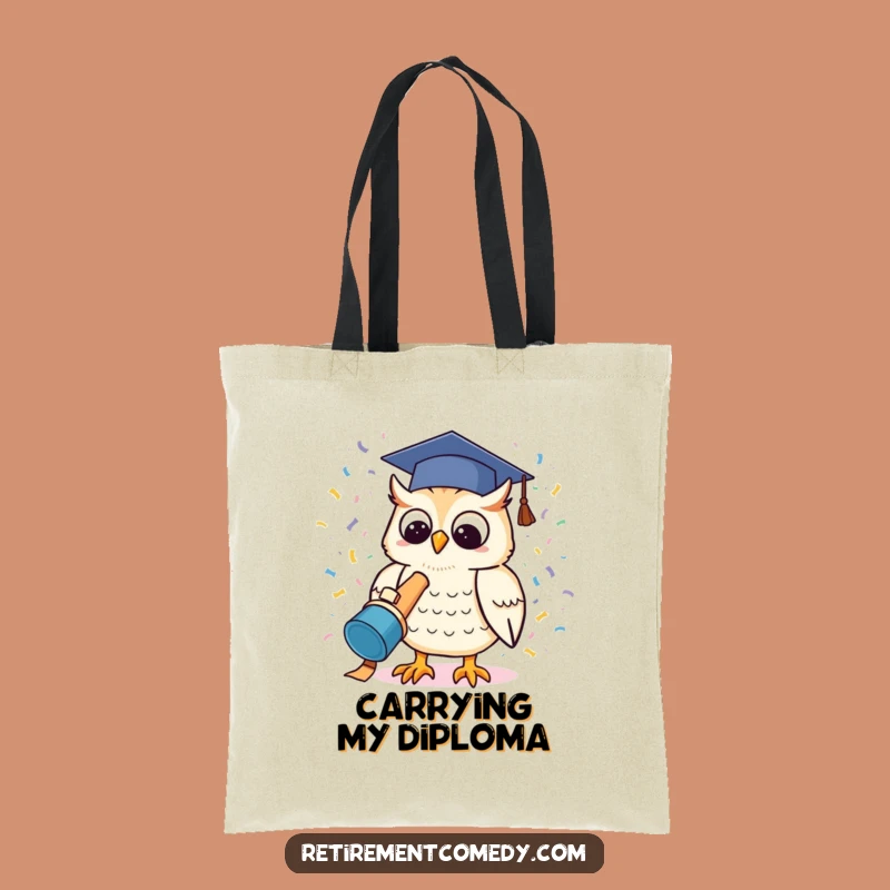 Funny Kawaii Owl Graduation Tote Bag: Confetti Gift