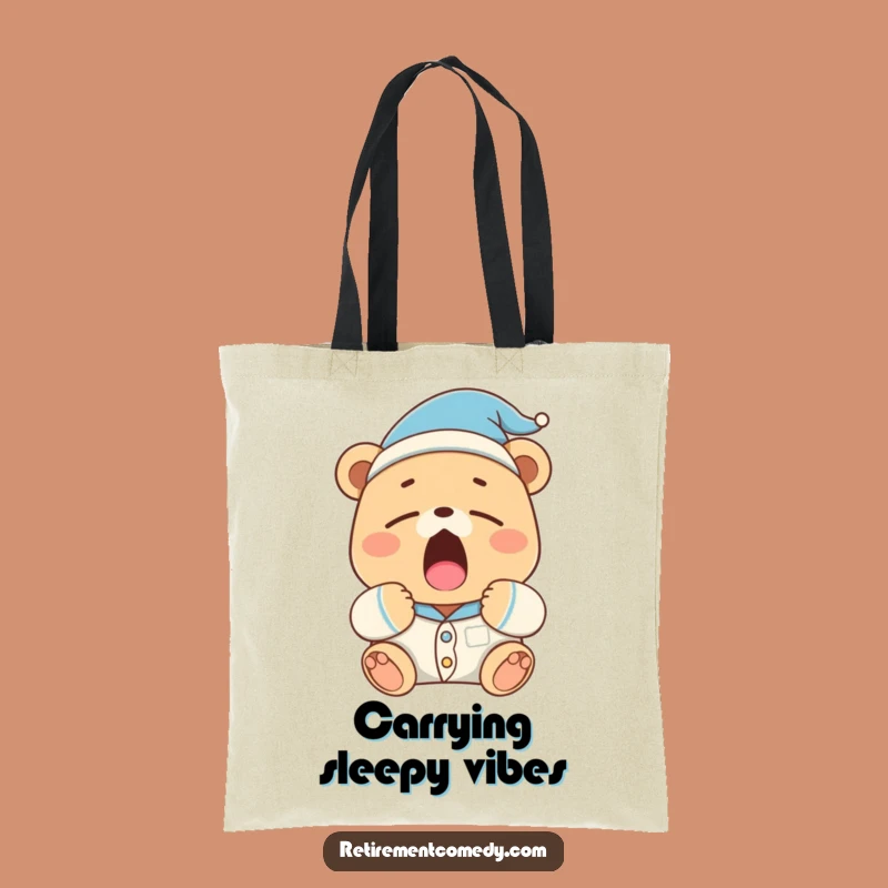 Funny Sleepy Bear Tote Bag: Carry Your Comforts in Style
