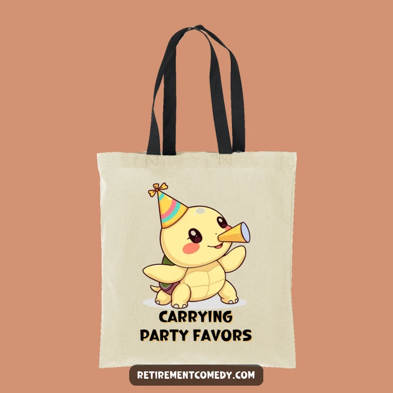 Funny Kawaii Turtle Tote Bag: Cheerful Party Gift